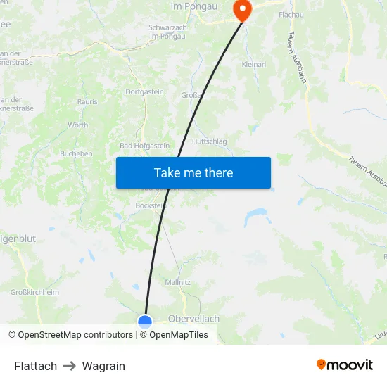 Flattach to Wagrain map