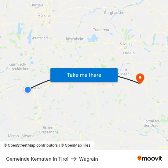 Gemeinde Kematen In Tirol to Wagrain map