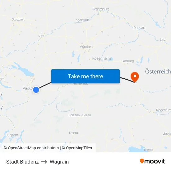 Stadt Bludenz to Wagrain map