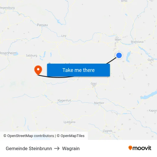 Gemeinde Steinbrunn to Wagrain map