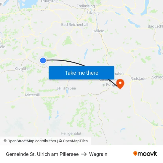 Gemeinde St. Ulrich am Pillersee to Wagrain map