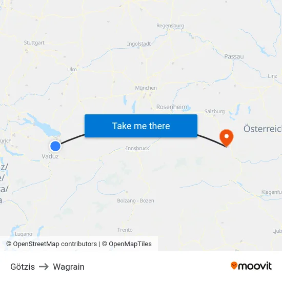 Götzis to Wagrain map