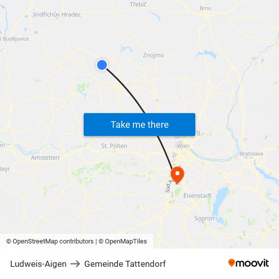 Ludweis-Aigen to Gemeinde Tattendorf map