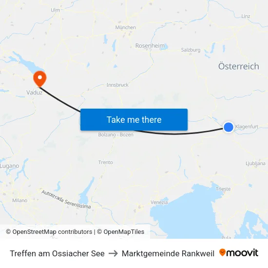 Treffen am Ossiacher See to Marktgemeinde Rankweil map