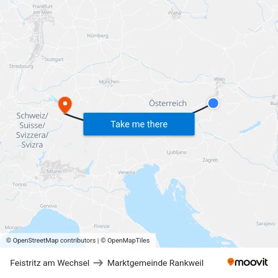 Feistritz am Wechsel to Marktgemeinde Rankweil map