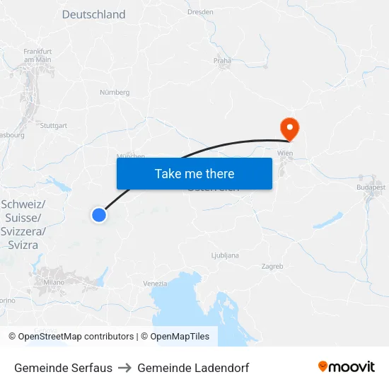 Gemeinde Serfaus to Gemeinde Ladendorf map