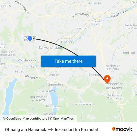 Ottnang am Hausruck to Inzersdorf Im Kremstal map