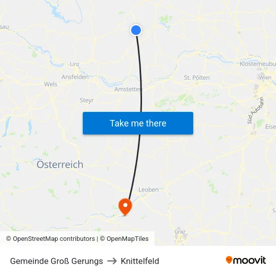 Gemeinde Groß Gerungs to Knittelfeld map