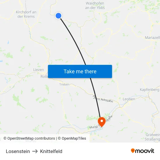 Losenstein to Knittelfeld map