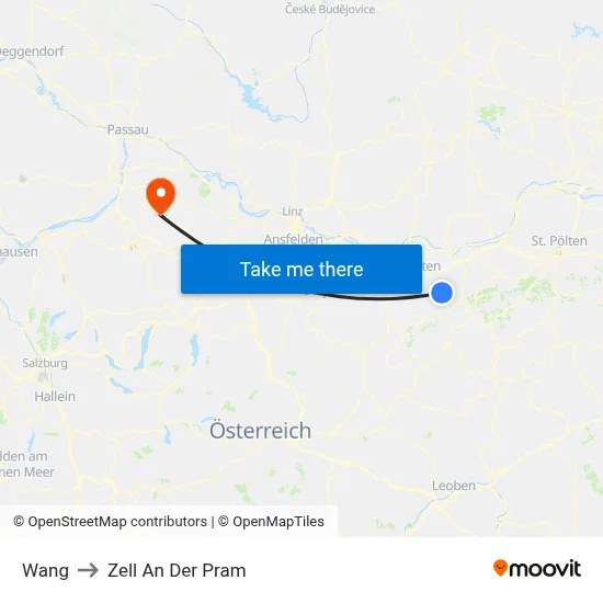 Wang to Zell An Der Pram map