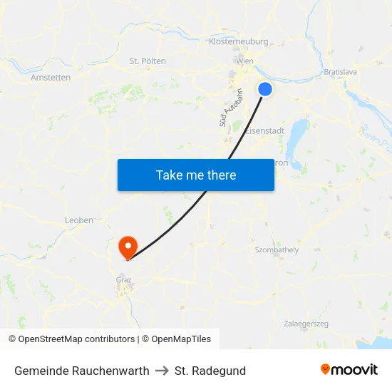 Gemeinde Rauchenwarth to St. Radegund map