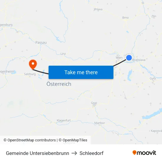 Gemeinde Untersiebenbrunn to Schleedorf map