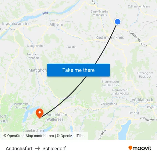 Andrichsfurt to Schleedorf map