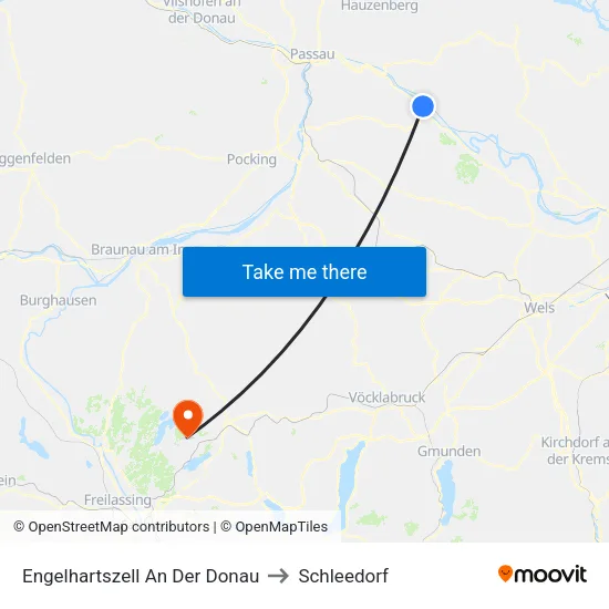 Engelhartszell An Der Donau to Schleedorf map