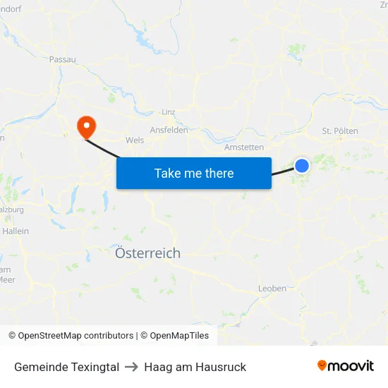Gemeinde Texingtal to Haag am Hausruck map