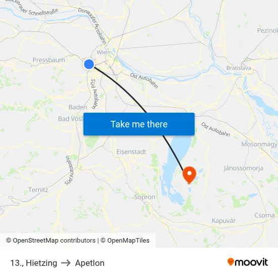 13., Hietzing to Apetlon map