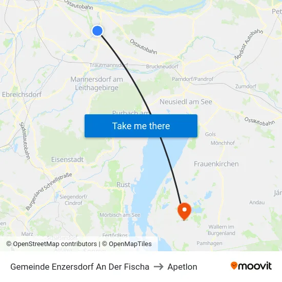 Gemeinde Enzersdorf An Der Fischa to Apetlon map