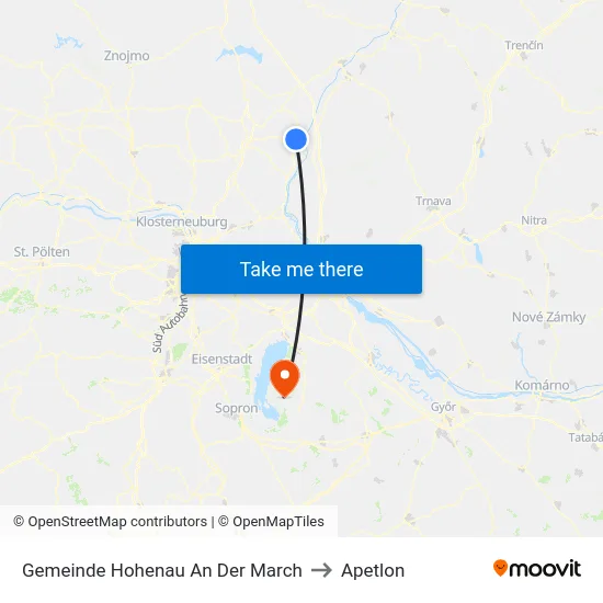 Gemeinde Hohenau An Der March to Apetlon map