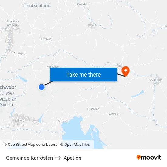 Gemeinde Karrösten to Apetlon map