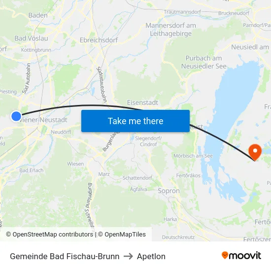 Gemeinde Bad Fischau-Brunn to Apetlon map
