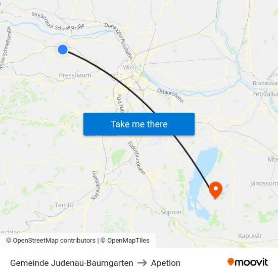 Gemeinde Judenau-Baumgarten to Apetlon map
