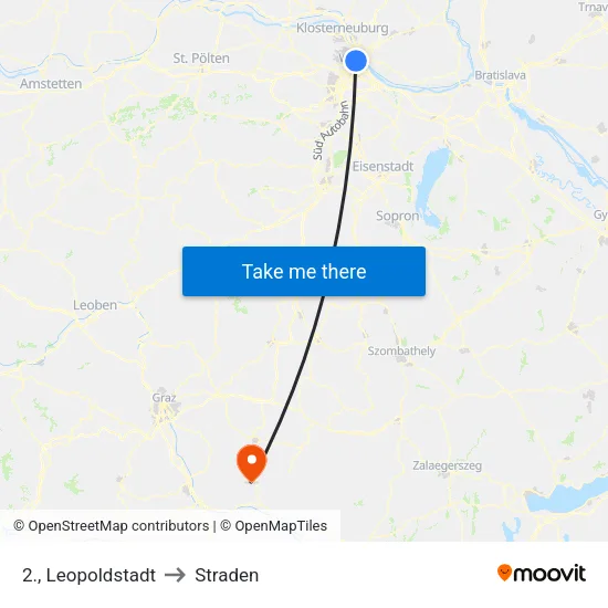 2., Leopoldstadt to Straden map