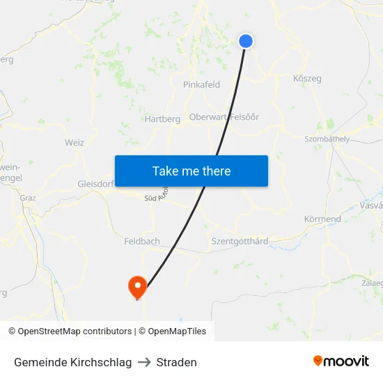 Gemeinde Kirchschlag to Straden map