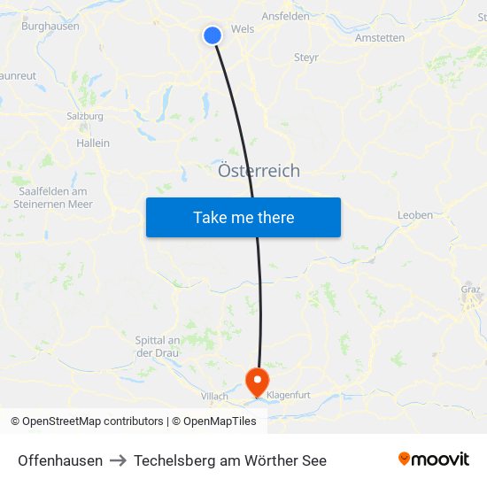 Offenhausen to Techelsberg am Wörther See map