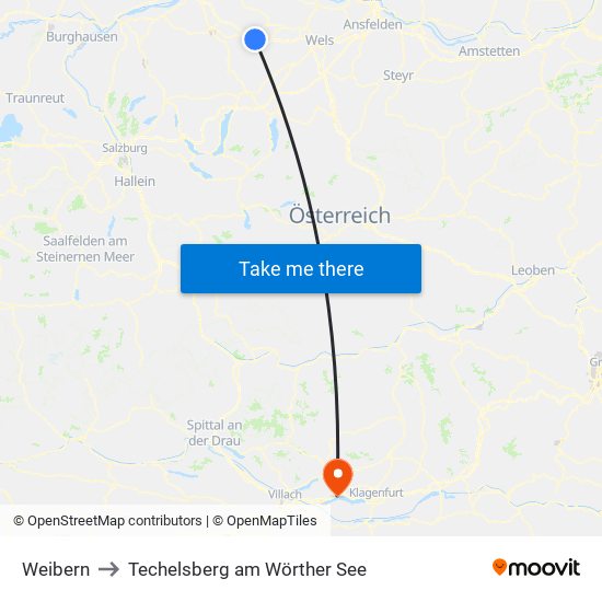 Weibern to Techelsberg am Wörther See map