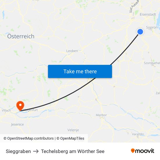 Sieggraben to Techelsberg am Wörther See map
