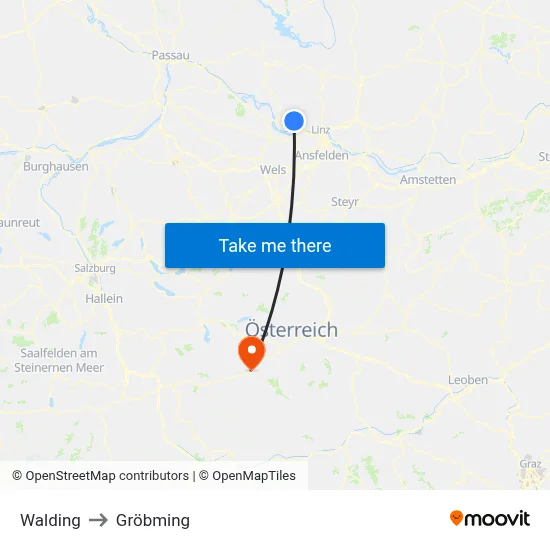 Walding to Gröbming map