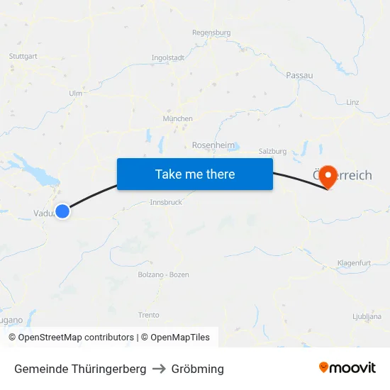 Gemeinde Thüringerberg to Gröbming map