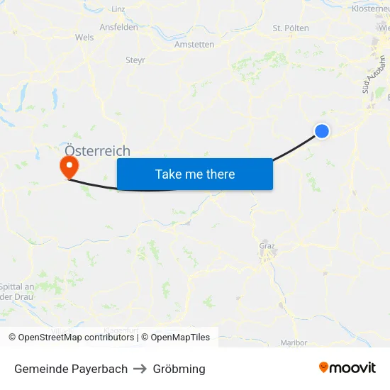 Gemeinde Payerbach to Gröbming map