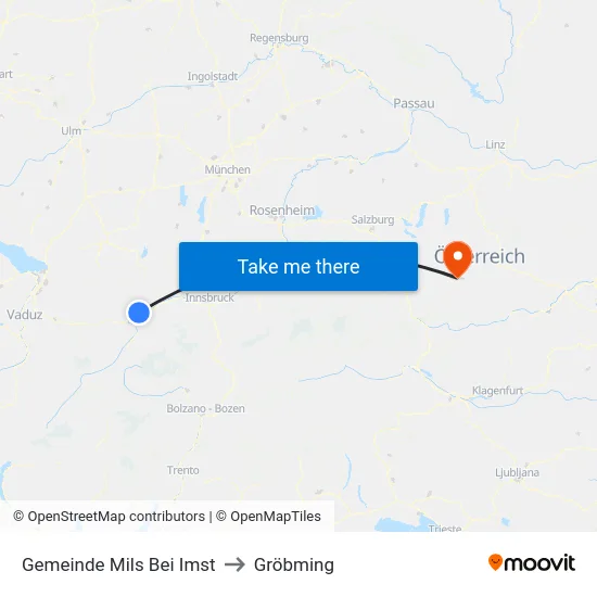 Gemeinde Mils Bei Imst to Gröbming map