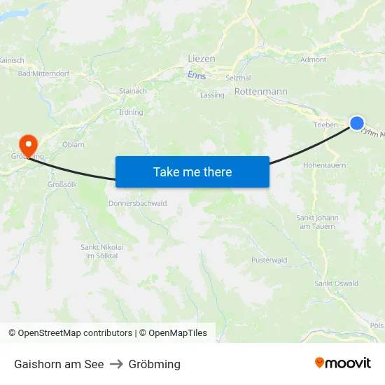 Gaishorn am See to Gröbming map