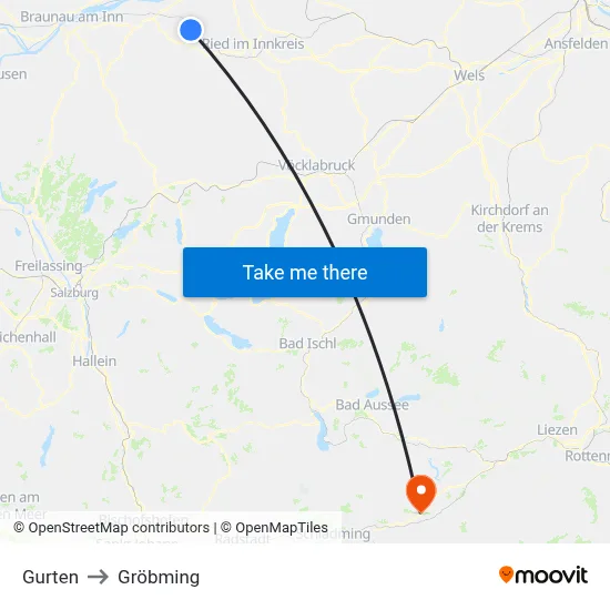 Gurten to Gröbming map
