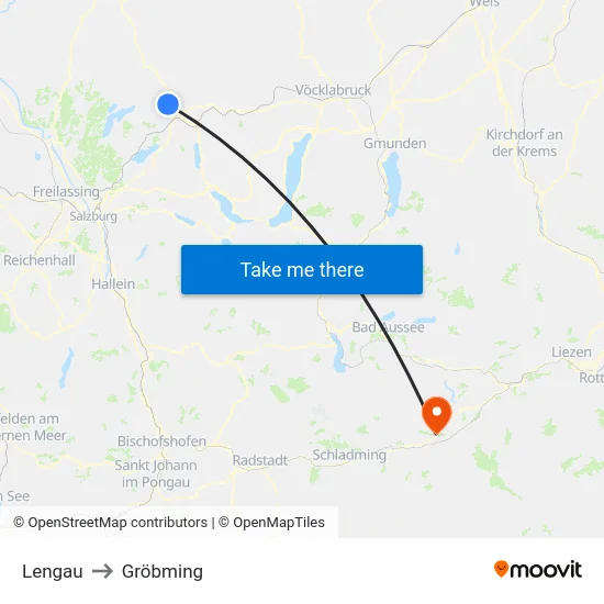 Lengau to Gröbming map