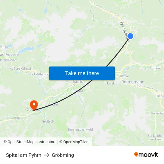 Spital am Pyhrn to Gröbming map
