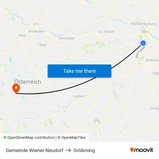 Gemeinde Wiener Neudorf to Gröbming map