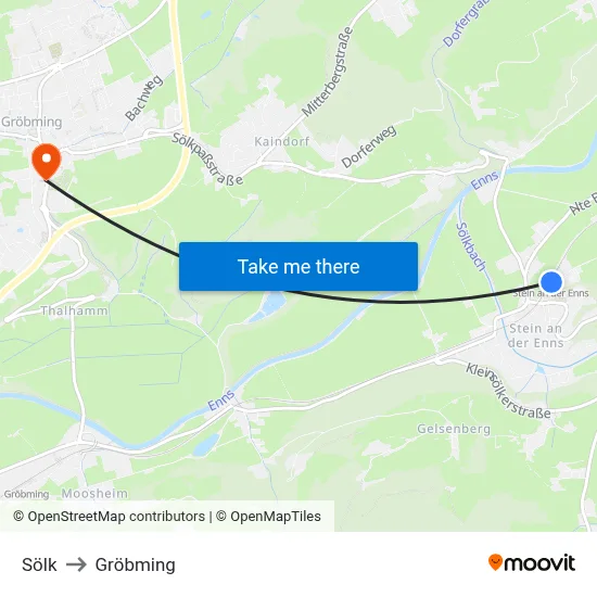 Sölk to Gröbming map