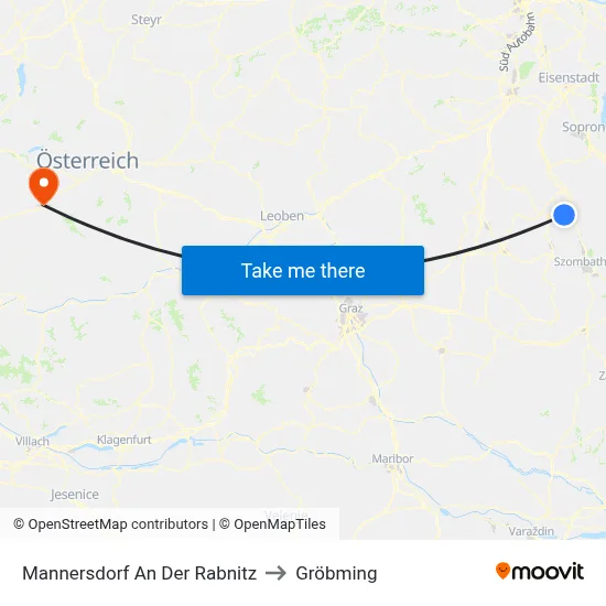 Mannersdorf An Der Rabnitz to Gröbming map