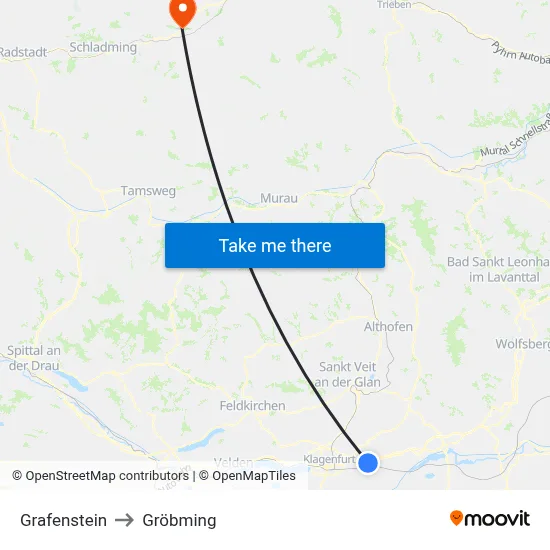 Grafenstein to Gröbming map