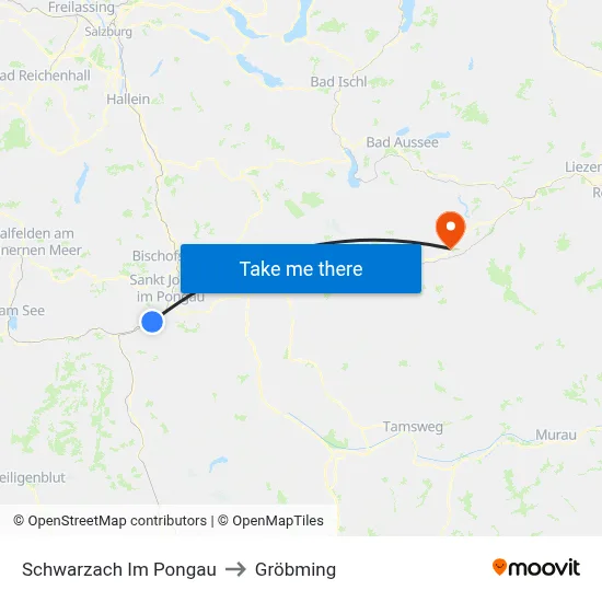 Schwarzach Im Pongau to Gröbming map
