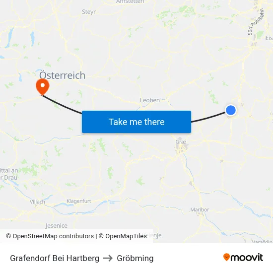 Grafendorf Bei Hartberg to Gröbming map