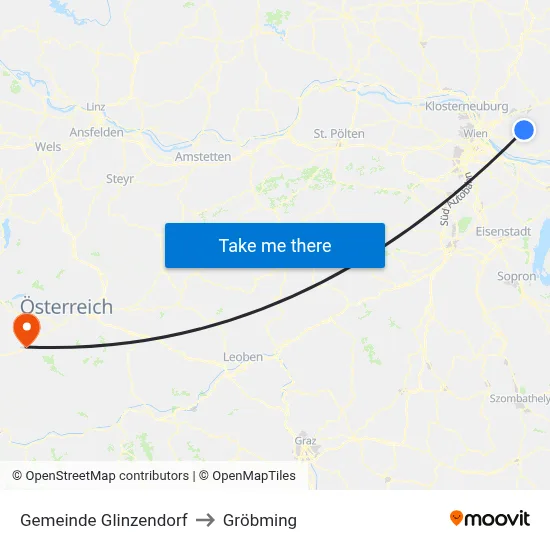Gemeinde Glinzendorf to Gröbming map