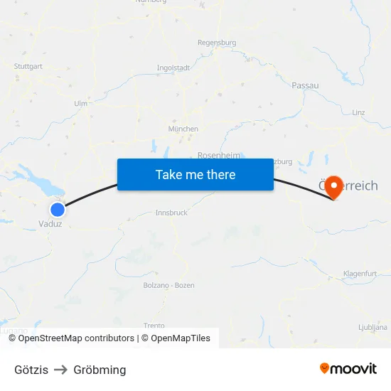 Götzis to Gröbming map