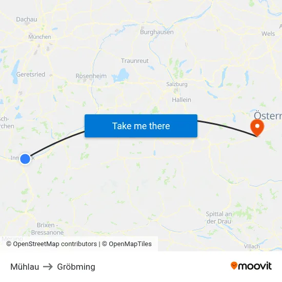 Mühlau to Gröbming map