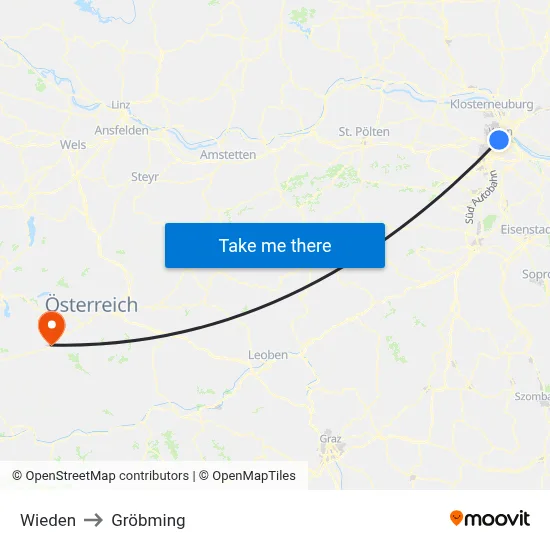 Wieden to Gröbming map