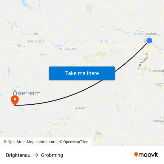 Brigittenau to Gröbming map