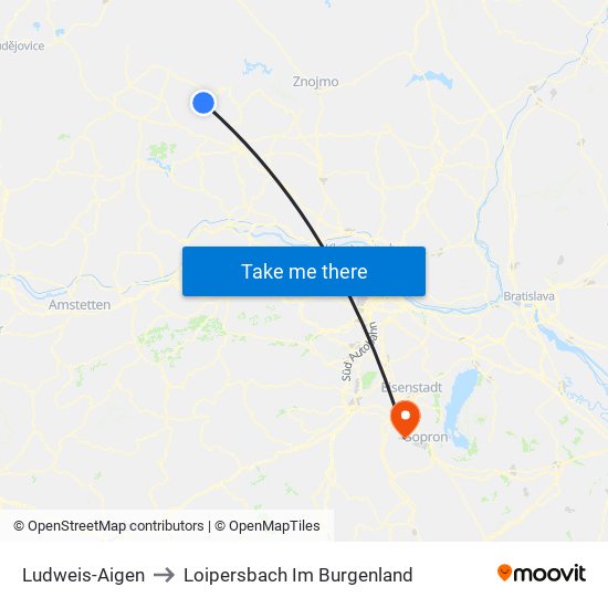 Ludweis-Aigen to Loipersbach Im Burgenland map